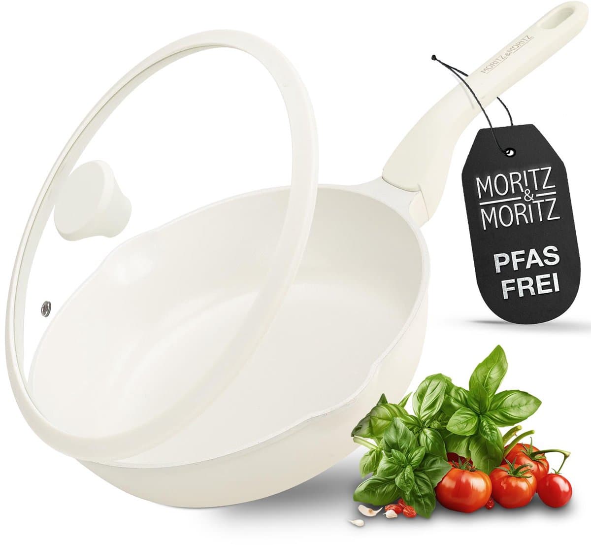 Moritz & Moritz multifunctionele pan met deksel crème