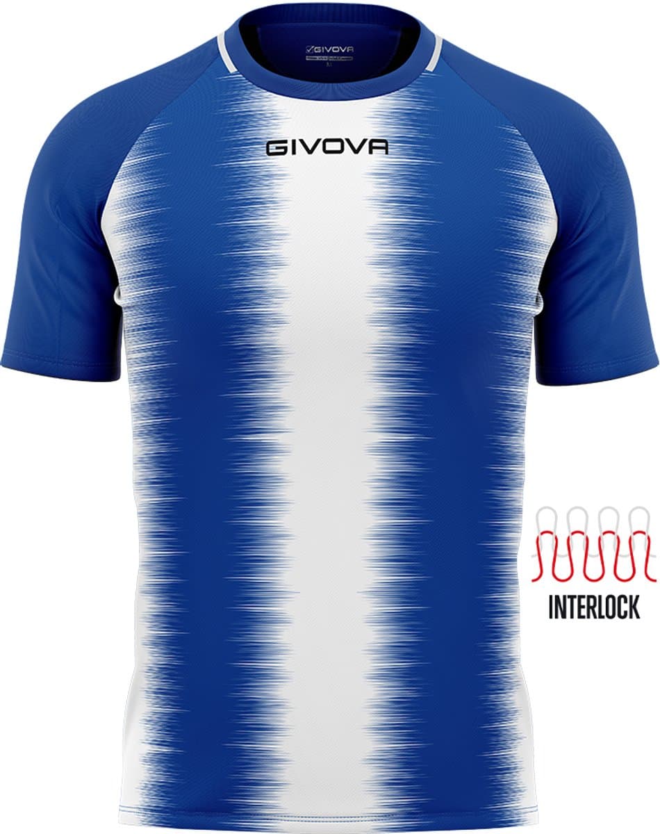 Givova Stripe T-shirt Met Korte Mouwen Geel,Blauw L Man