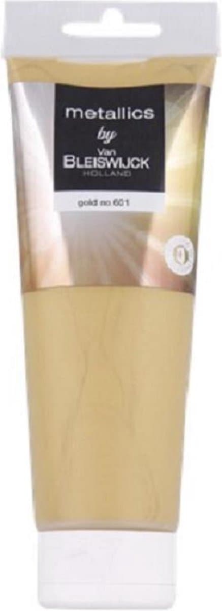 Van Bleiswijck Holland - Acrylverf Goud Metallic Verf - Tube 250 ml - Gold no. 601 - Goed Schudden voor Gebruik!