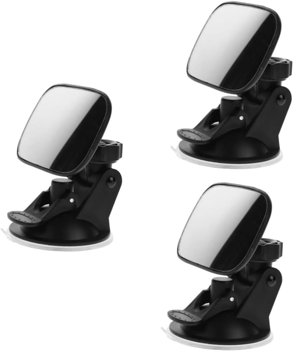 Kinderen Achteruitkijkspiegel - Baby Autospiegel - Veiligheid Monitoren - Zuignap Bevestiging - 12x9 cm - Zwart