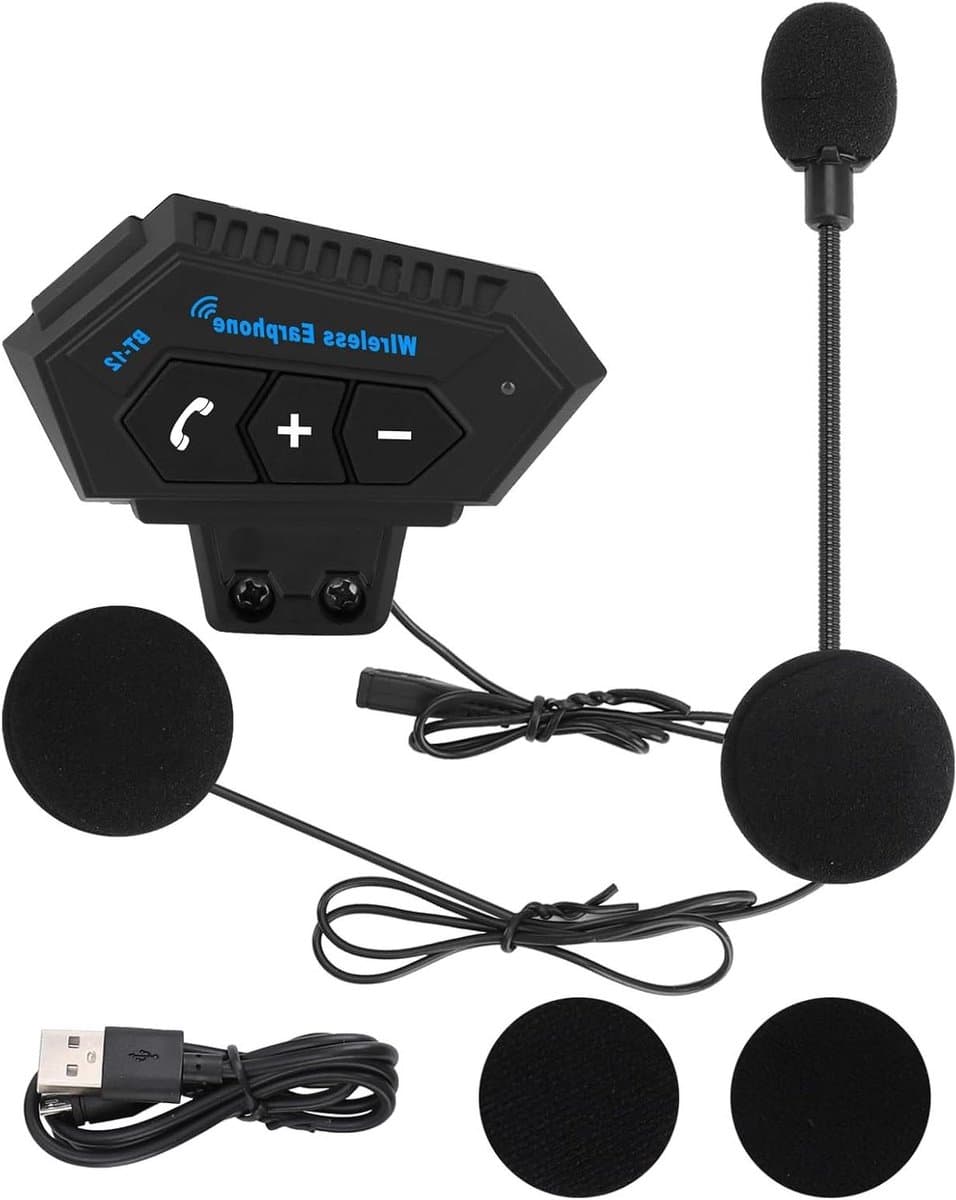 Helm headset - Motor headset - Veilig rijden - Handsfree bellen - 8 uur batterij - Zwart