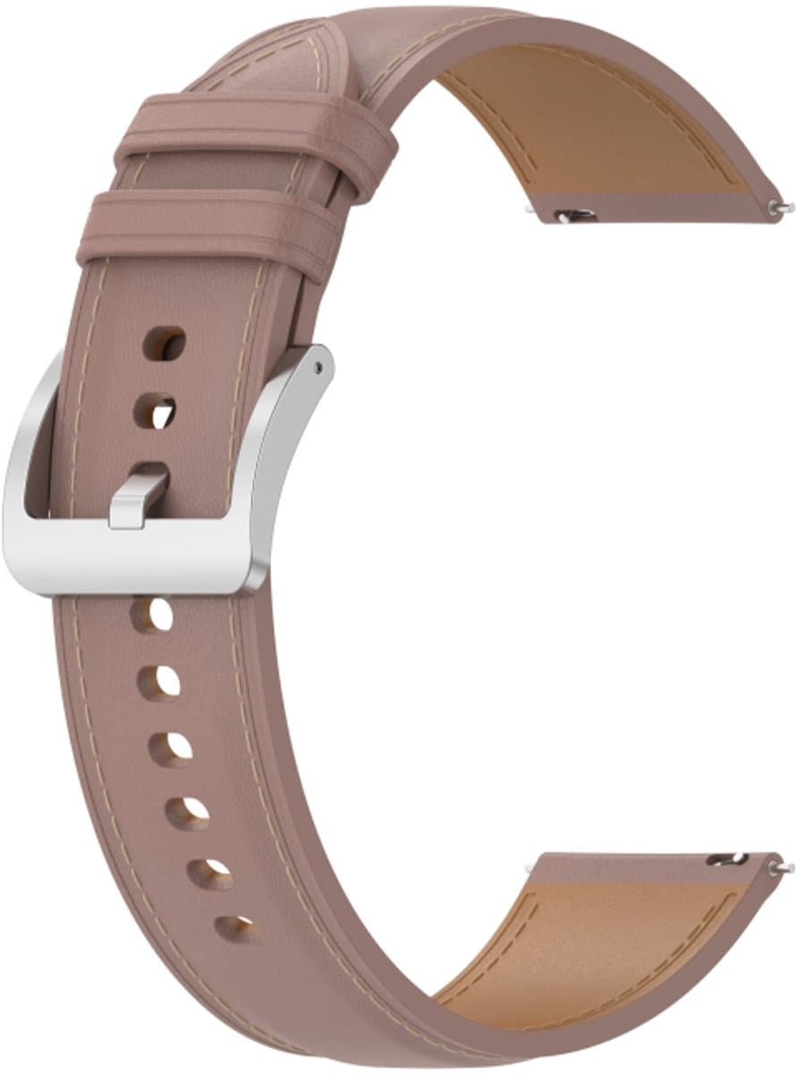 Voor Garmin Venu Sq reliëf lederen horlogeband (roze)
