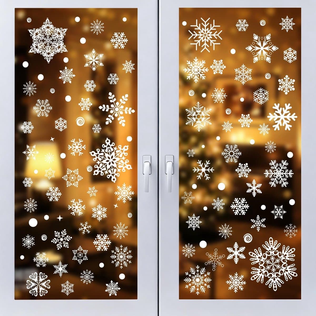 Dailygoods- Raamstickers Kerst 296 stuks - Decoratie voor Kerstmis - Sneeuwvlokken/Rendieren/Kerstbomen - Herbruikbaar - Elektrostatisch - Hoogwaardig PVC - Raamdecoratie
