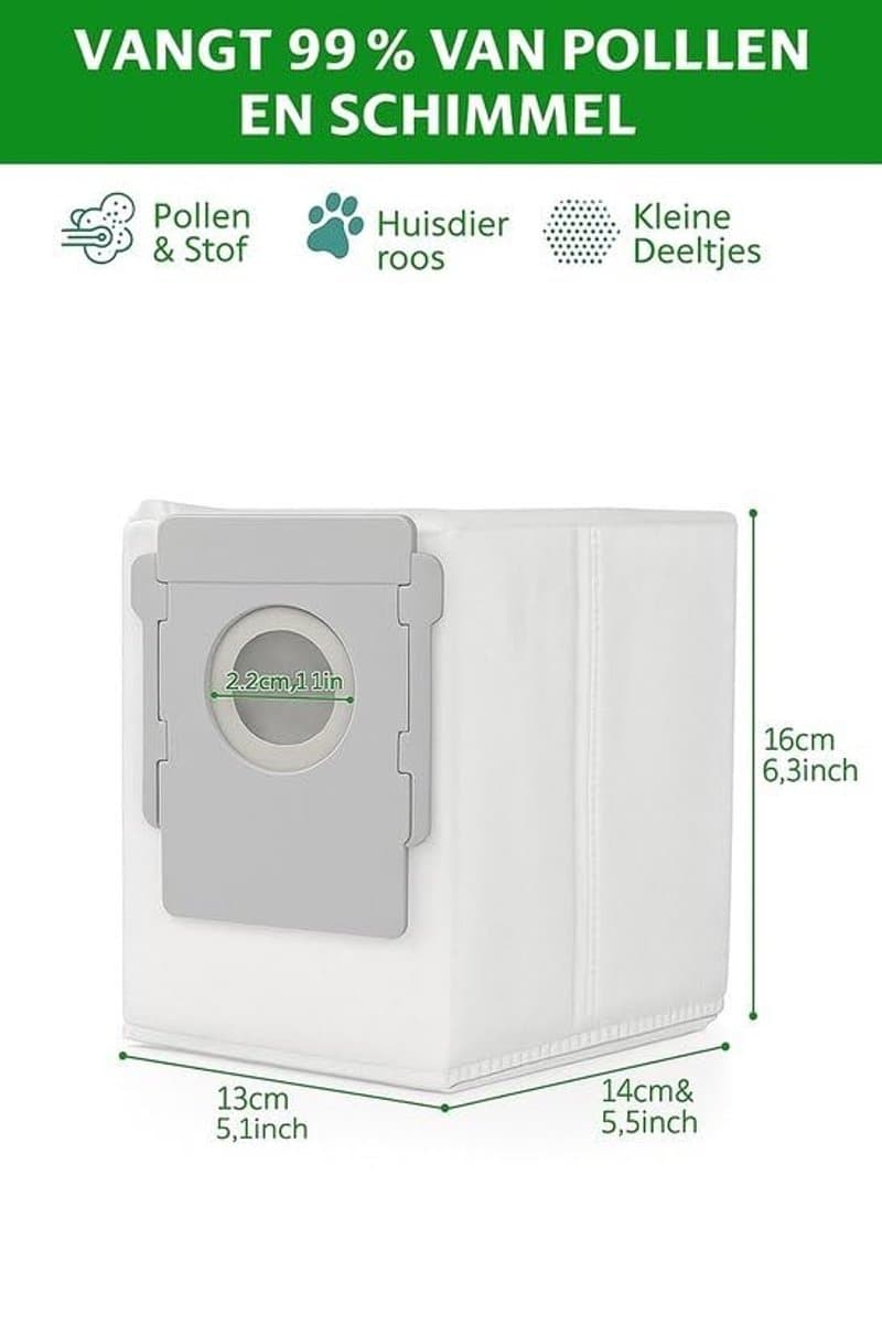 Dailygoods- Stofzuigerzakken Geschikt Voor iRobot Roomba - 12 Stuks - Automatische Vuilafvoer - Synthetisch - Perfecte Pasvorm - Stofdicht - Stofzuigerzak