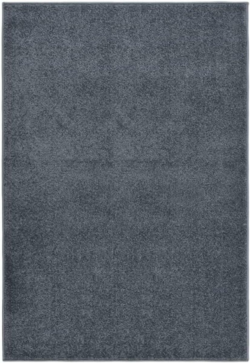 Vloerkleed Kortharig - Laagpolig Tapijt - Woonkamer Decoratie - 100% PP Materiaal - 160x230 cm - Antraciet