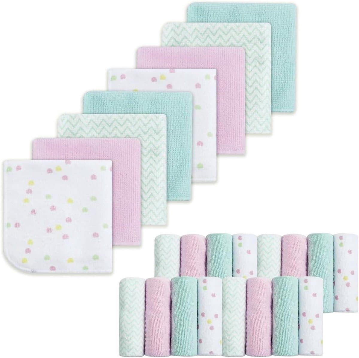 Babywashandjes - Zachte doekjes - Baby verzorgen - Super absorberend - 24 stuks - Dierenprint