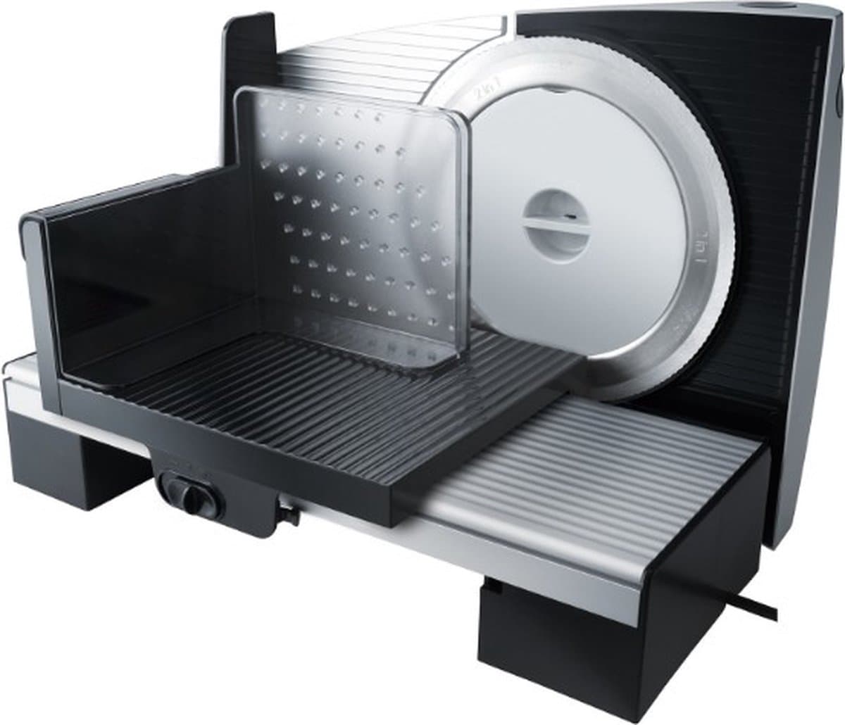 Steba AS200 Snijmachine - Solinger RVS 2-in 1 mes geschikt voor ham en kaas met Ø 170 mm - 110 Watt - Inox/Zwart