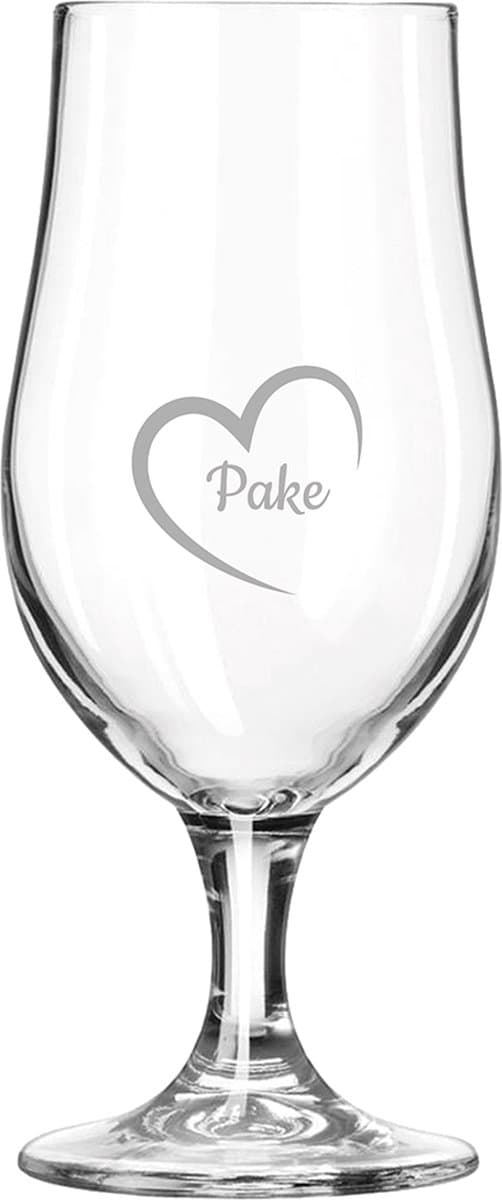 Gegraveerde bierglas op voet 49cl Pake mei hert