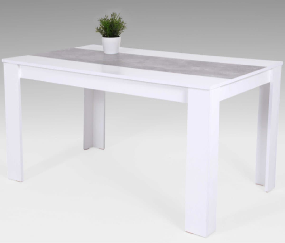 Eettafel Lillie 140x80 Cm-wit/beton