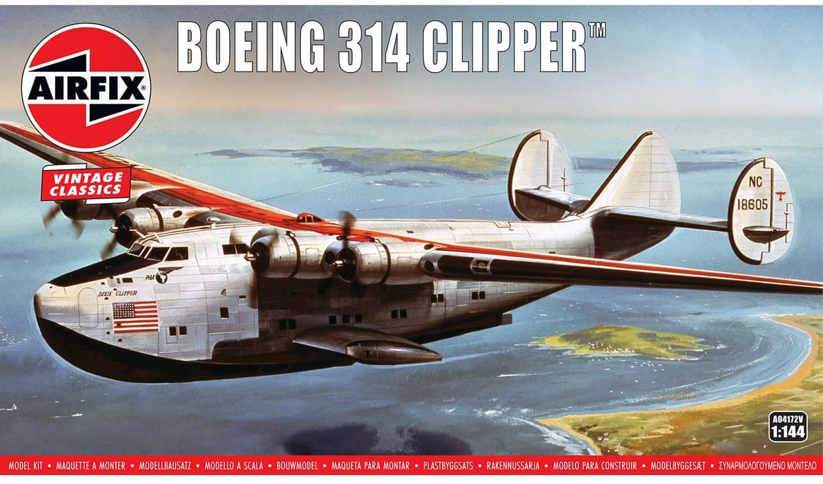 Airfix Modelbouwpakket Vliegtuigen - 04172V Boeing 314 Clipper - Vintage Klassieker - Propellervliegtuig Plastic - 1:144 - Modelbouw