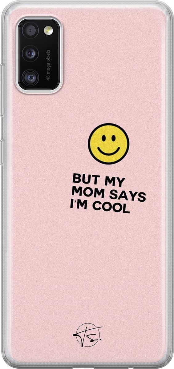 Hoesje geschikt voor Samsung Galaxy A41 - I'm cool quote - Soft Case - TPU - Tekst - Roze - Mooie Telefoonhoesjes