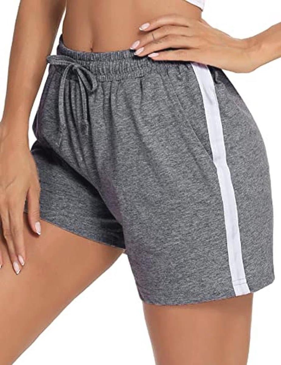 Dames sportshorts katoen - comfortabele en ademende gym shorts met elastische tailleband en zijzakken