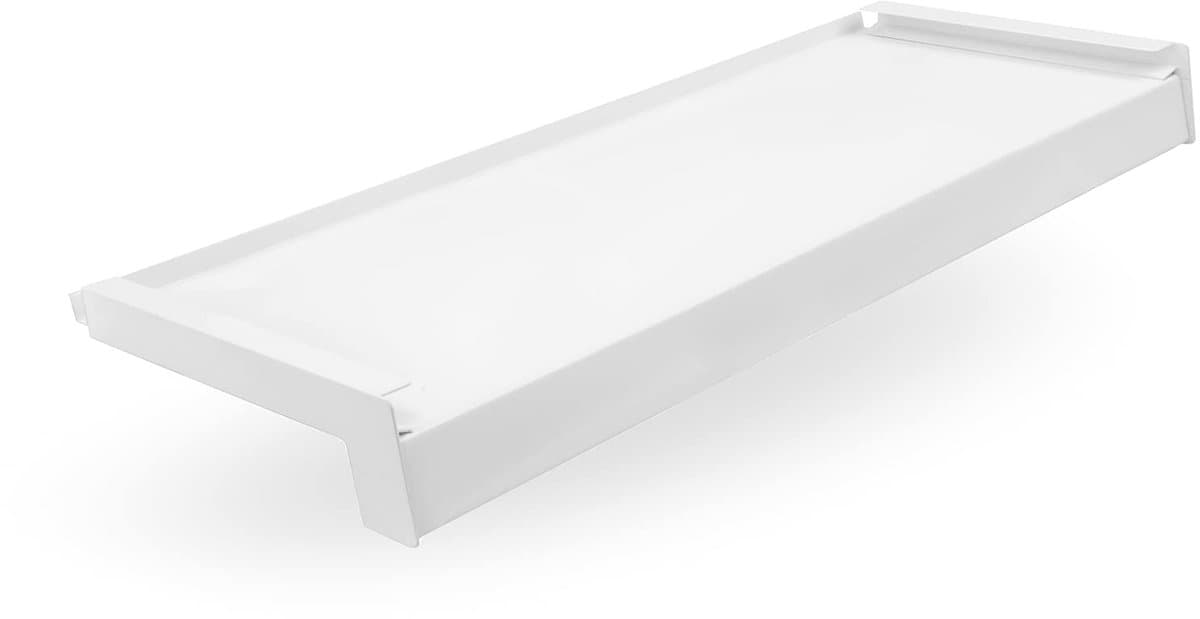 DQ-PP Vensterbank Staal + Poedercoating - 140 cm - Wit RAL 9016 - Diepte 20 cm - Weersbestendig - Incl. aluminium eindkappen - Vensterbank - Buitenvensterbank - Vensterbank - Buiten