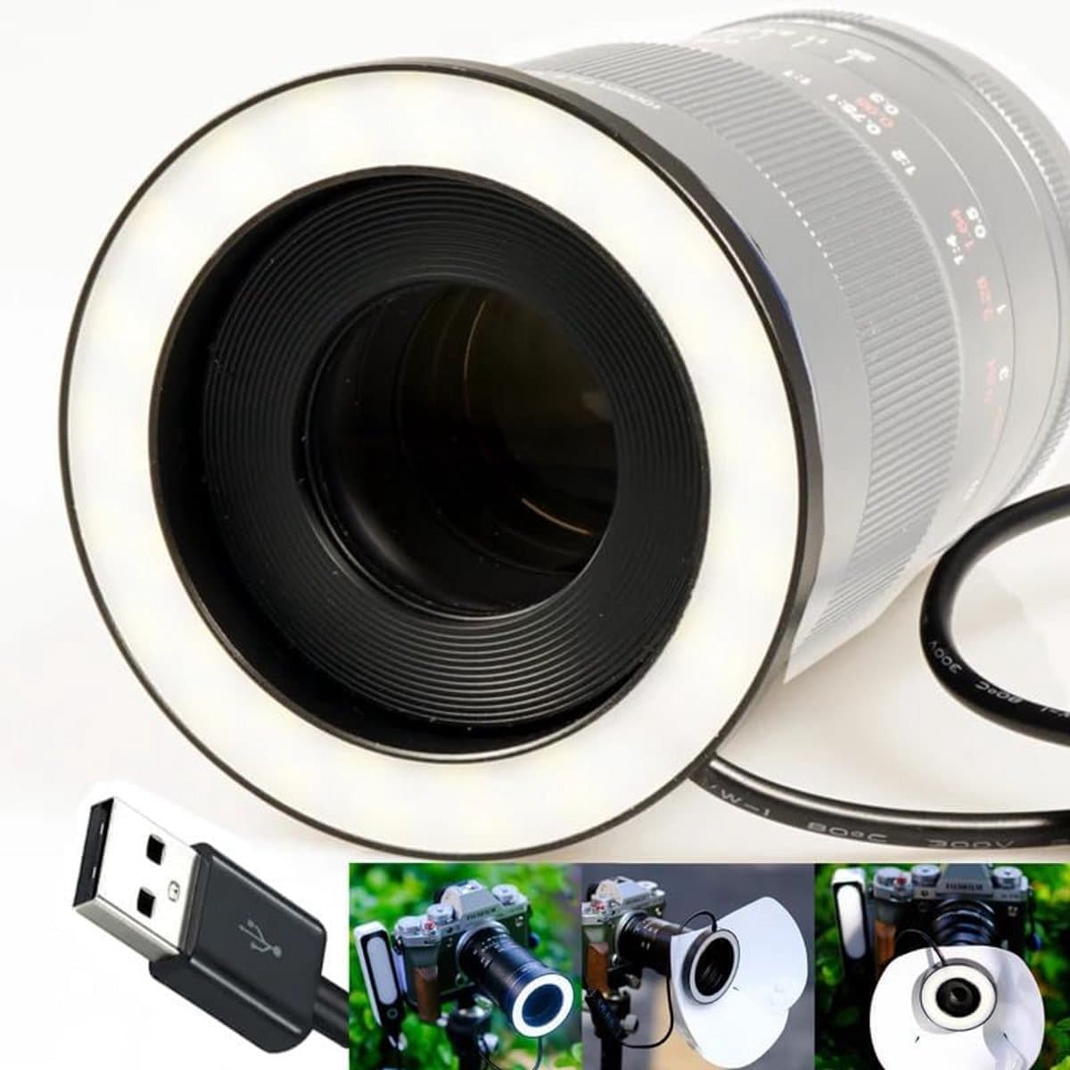 Macro Ringlicht LED 52mm - Helder Licht met 3 Kleurtemperaturen voor DSLR Camera