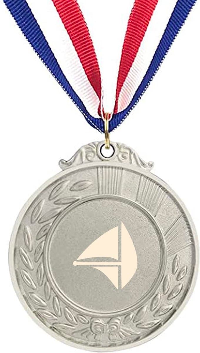 Akyol - zeilen medaille zilverkleuring - Sport - zeilboot - cadeau - sport - gepersonaliseerd