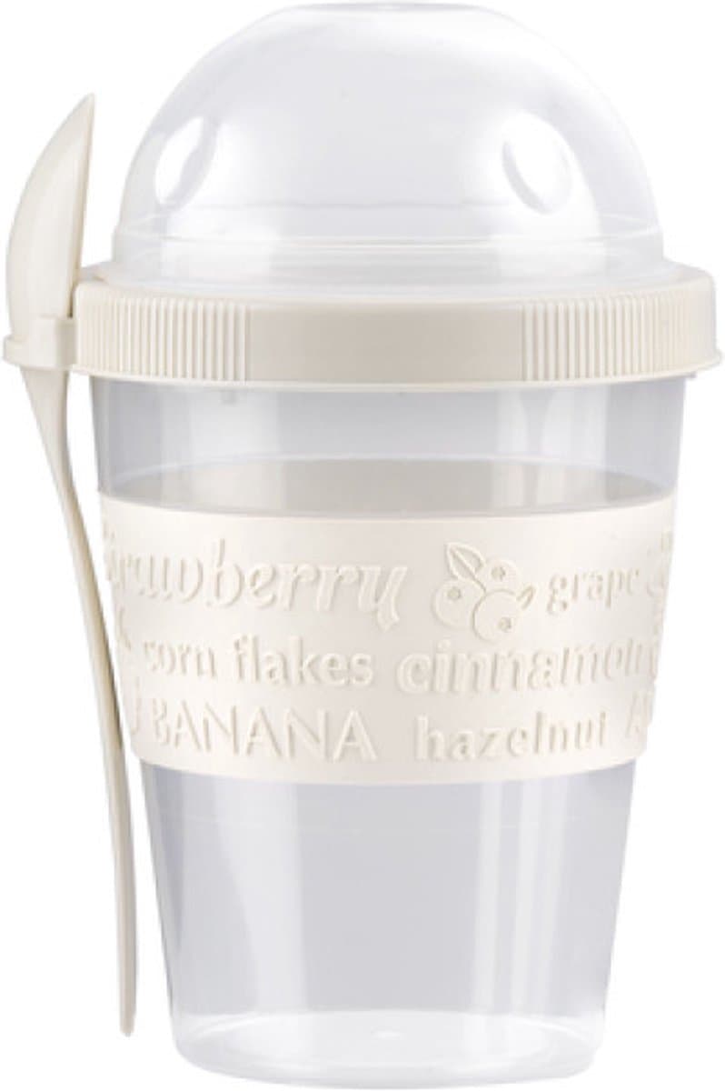 STEGGER - Yoghurtbeker - Yoghurtbeker To Go - Ontbijtbeker - Fruitbeker - Inclusief eetlepel - 500ml