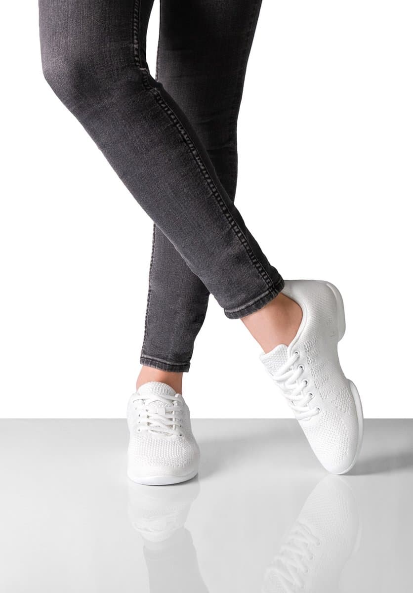 Witte Dames Danssneakers Suny 160 - Splitzool - Twee geïntegreerde draaipunten - Ademend materiaal - Uitneembaar voetbed - Flexibele pasvorm - Salsa, Bachata, Latin, Training - SUNY - Wit - 41 1/3