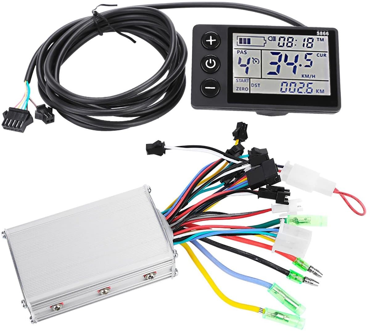 Dailygoods - Motor Borstelloze Controller - Waterdicht LCD-scherm - Duurzaam en Robuust - Elektrische Fiets Controller Kit - Geschikt voor 24V-48V - 3