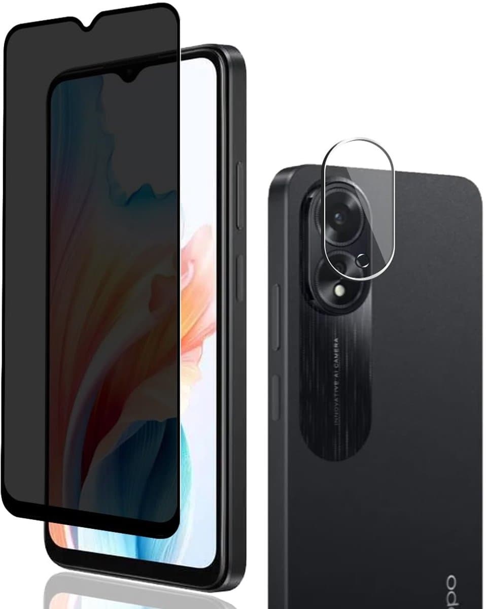 Dailygoods- Privacy Beschermfolie 9H Hardheid - Camera Beschermfolie - Luchtbelvrij - Anti-Spy - Compatibel met Oppo A38 - 35° Privacy Bescherming - Screenprotector