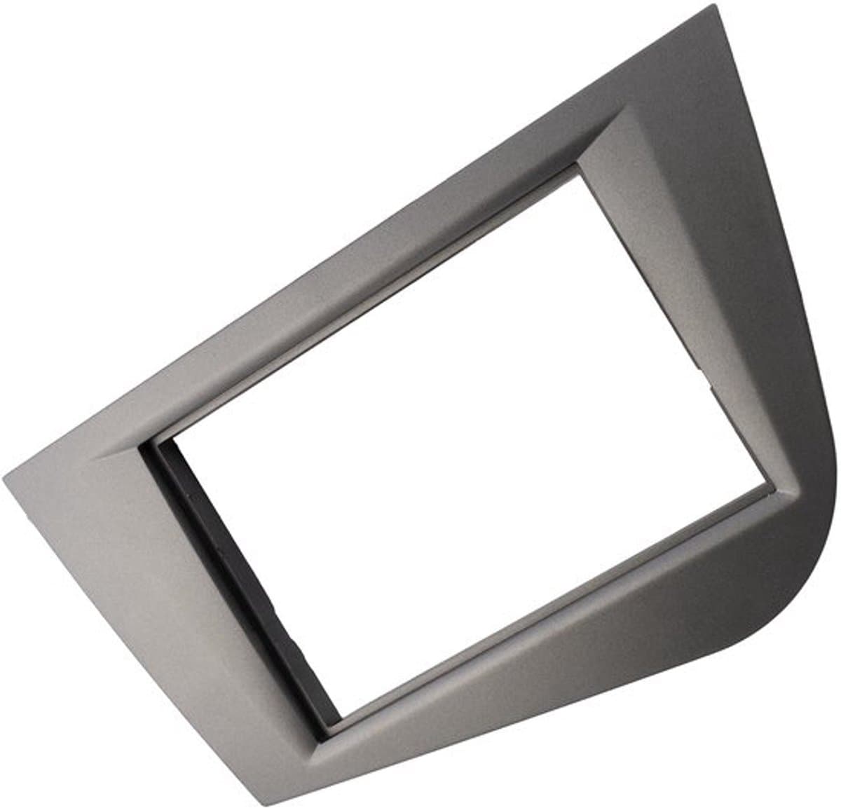 C11617 Frame/frontplaat/2 DIN adapter voor autoradio kunststof frame/cover kleur grijs/antraciet compatibel met Seat Leon 20052009