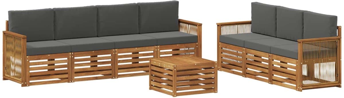 vidaXL - Sofa-Sets - met - kussen - 8 - pcs - Massief - Acacia - Hout