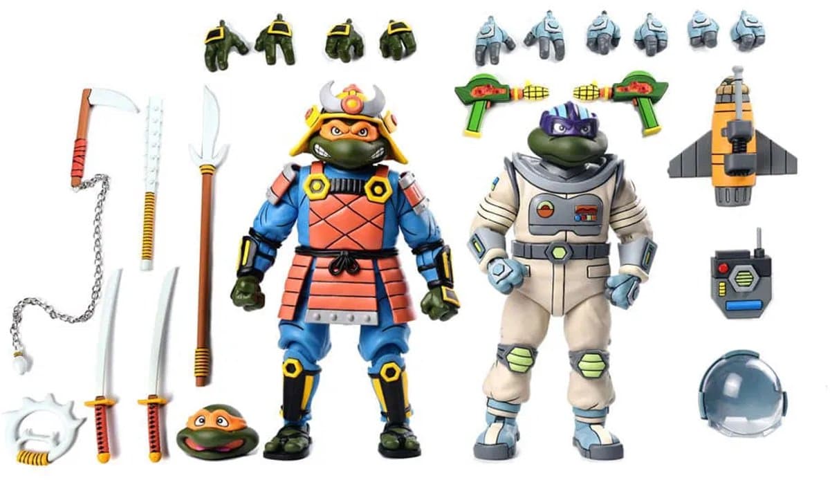 NECA Teenage Mutant Ninja Turtles (Cartoon) Action Figure 2 Pack Space Adventure & Samurai Turtles 18 cm Action Figuur