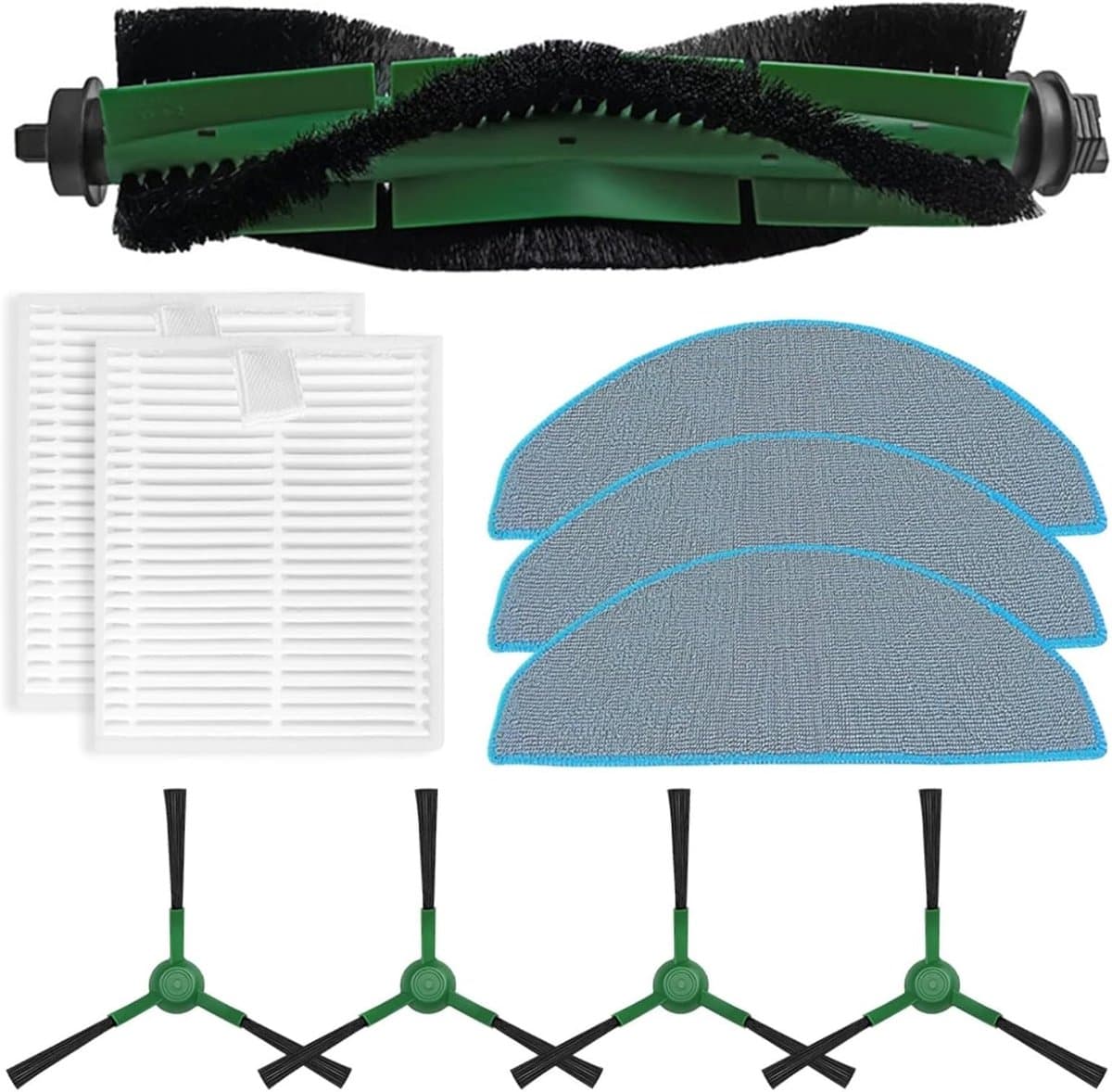 10 stuks - inclusief 1 Hoofdborstel 4 zijborstel 2 filter en 3 dweil - voor Roomba Combo Essential robotstofzuigermodellen Y0140 Y0110 Y0112 en Q0120