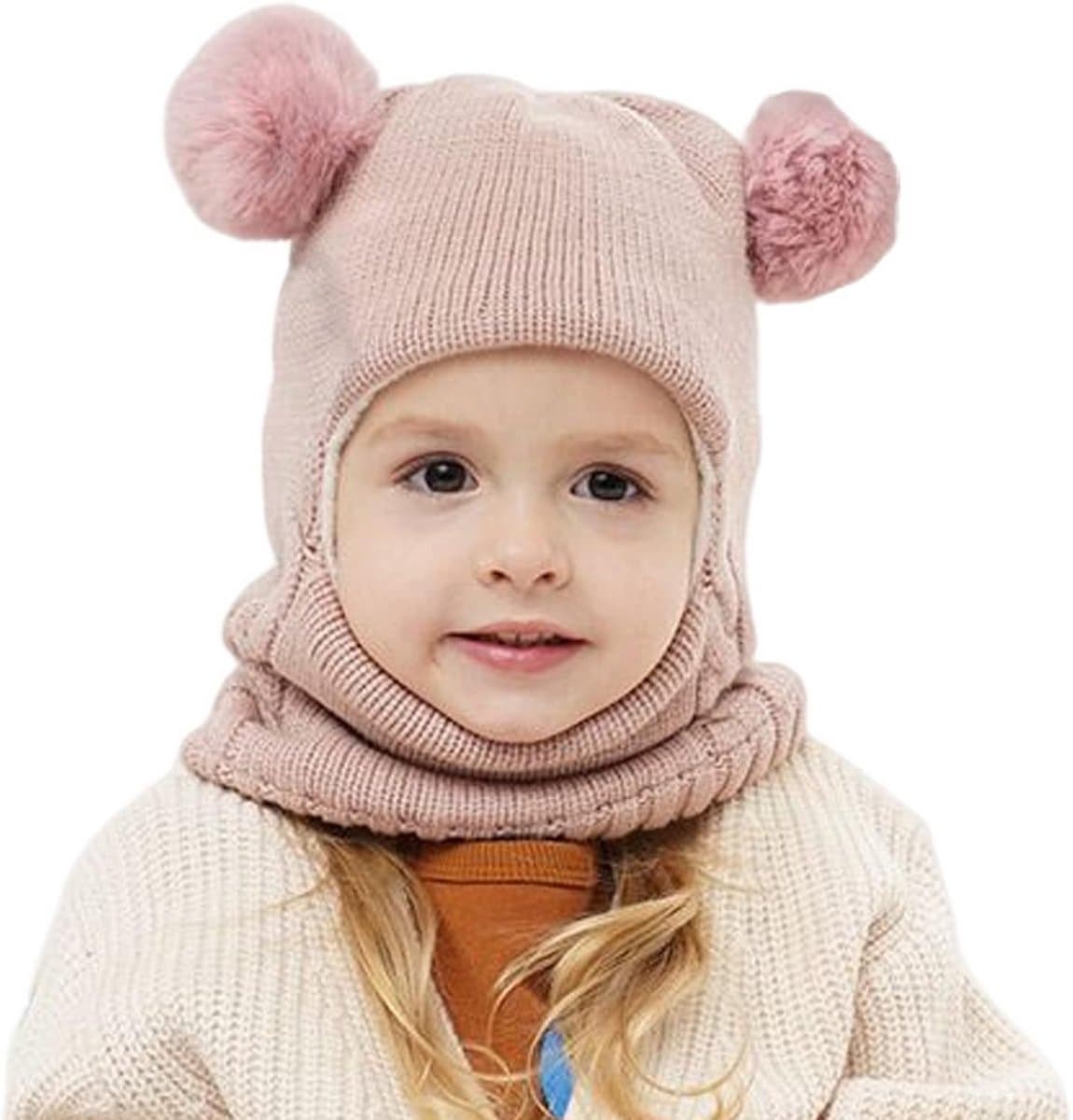 Warme Winterset Kinderen 3-in-1 Muts Sjaal Nekwarmer met Oortjes