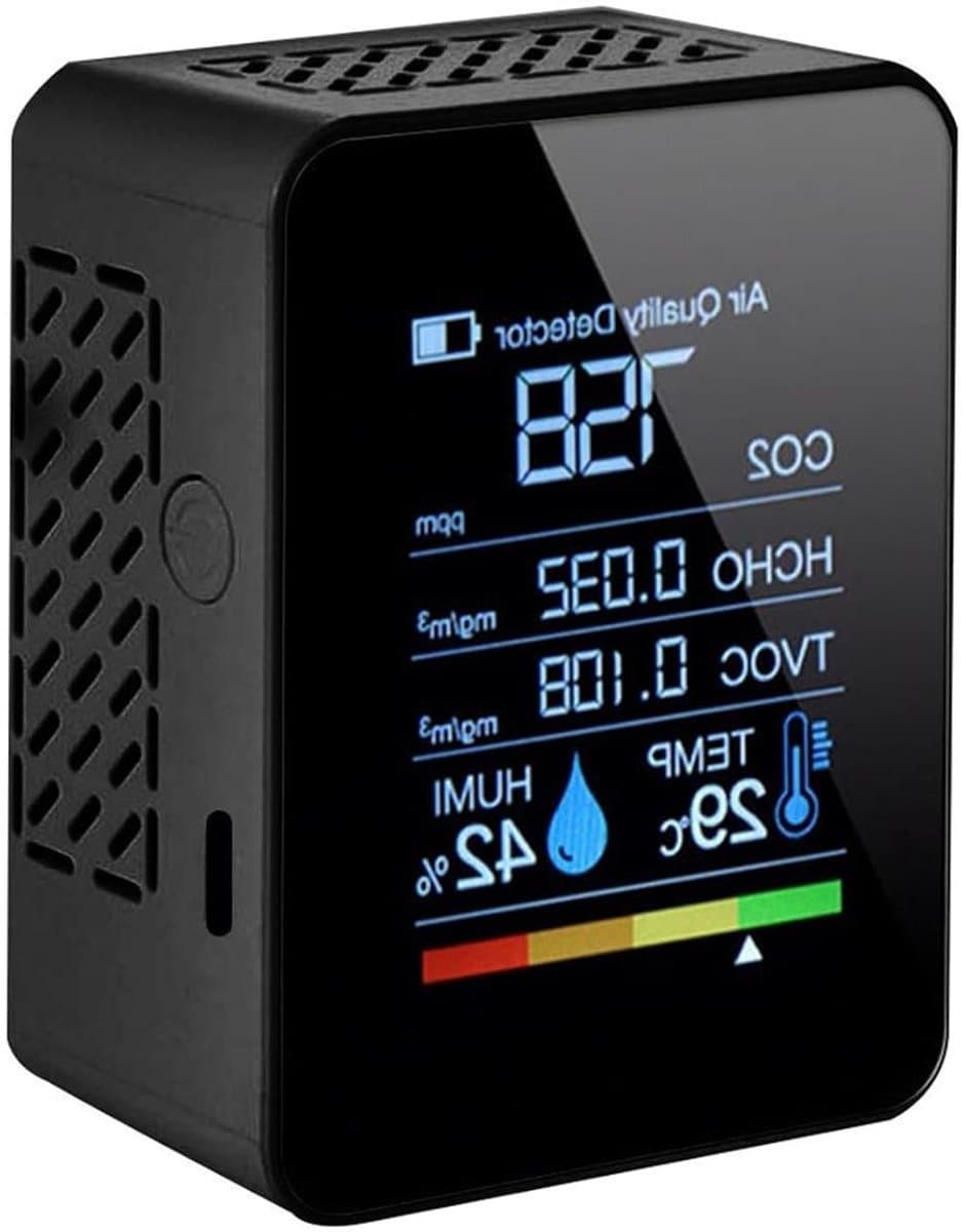 CO2 Meter - Luchtkwaliteit Monitor - Luchtkwaliteit Meten - Elektrochemische Sensor - 90x70x35 mm - Wit
