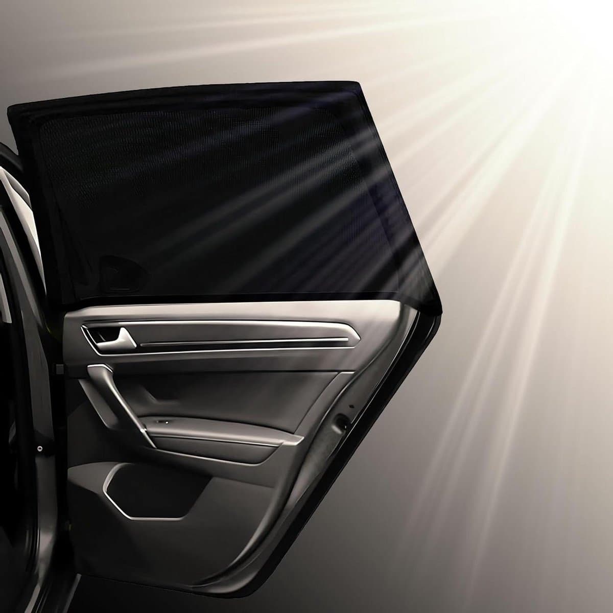 Auto Zonnescherm - Zonwering Auto - Privacy Beschermen - Dubbellaags Gaas - 2 Stuks - Zwart
