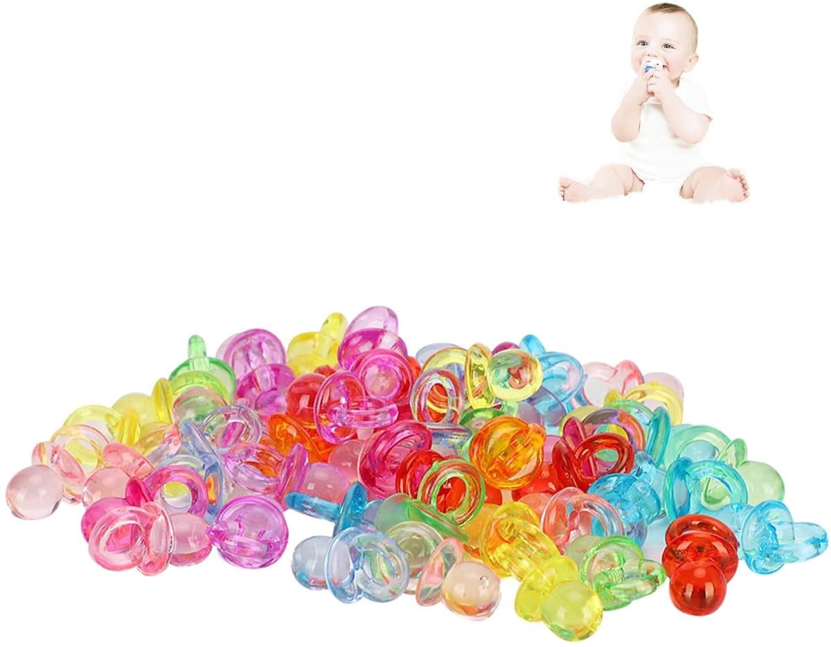 Cosensi - Acrylic Pacifier - Baby Shower Decoratie - Multicolor - Verjaardagsfeest - Kinderen - Baby Baptism - 100 stuks