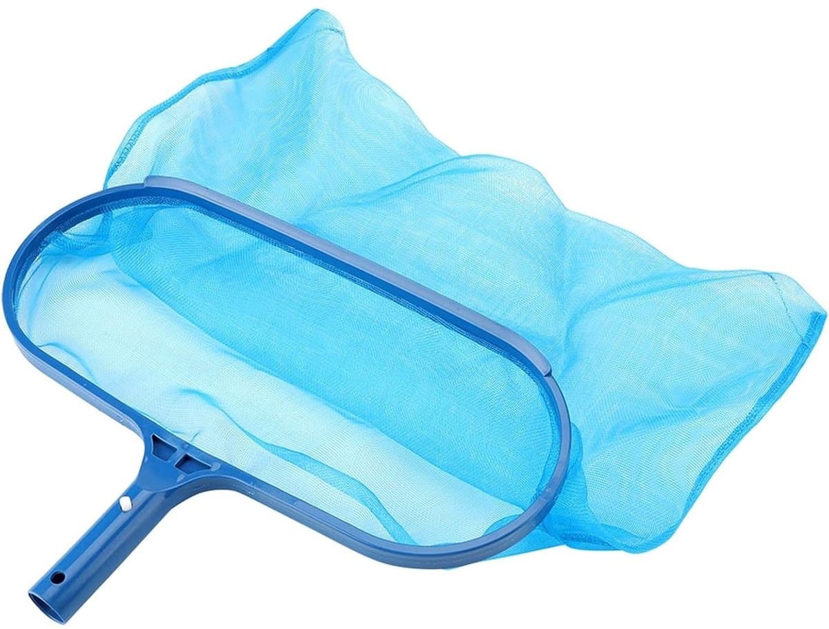Dailygoods- Bodemschepnet voor zwembadreiniging - Schepnet zwembad - Versterkte nylon nettas - Stabiel frame - Schuine scheprand - Ideaal voor vijvers en fonteinen - Zwembadvisnet