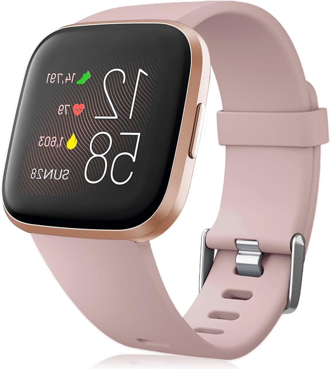 Sportband - Reserveband smartwatch - Dagelijks gebruik - Waterdicht siliconen - Verstelbaar polsmaat - Nude Pink