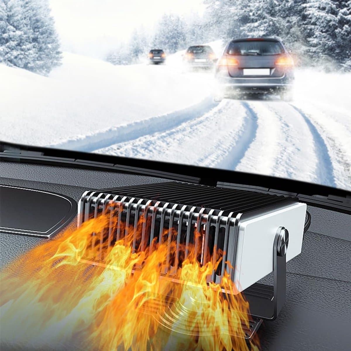 Dailygoody - Autoverwarming - Draagbare Ontdooiingsventilator - 150W - Zwart en Wit - Auto Heater - Verwarming en Ventilatie - 12V