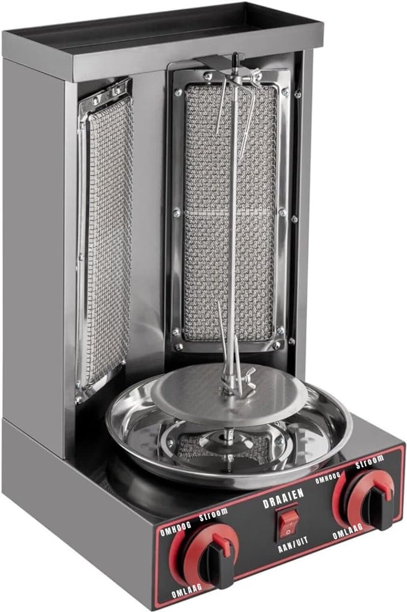 RUX® Kebab Grill - Kebab Spiezen - Kebab - Zilver - 30cm x 30cm x 48cm