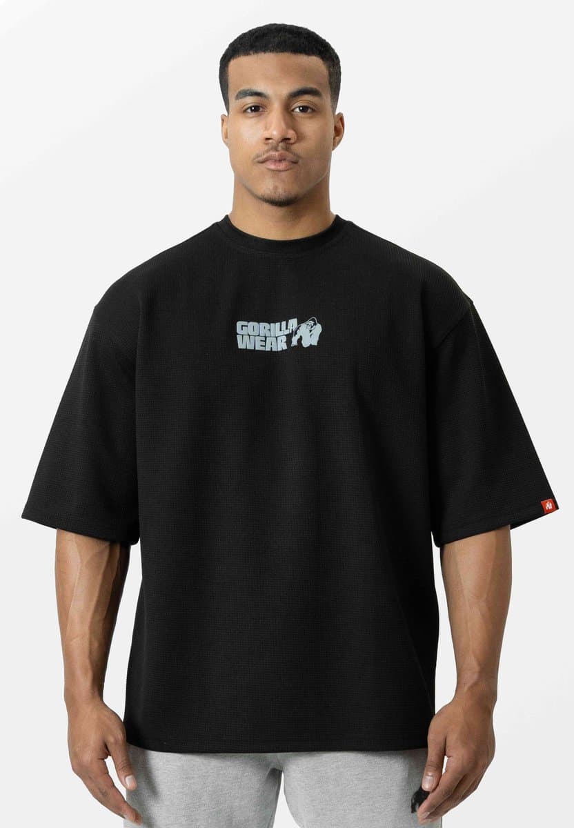 Gorilla Wear Idaho Oversized Waffle T-shirt - Zwart - XL