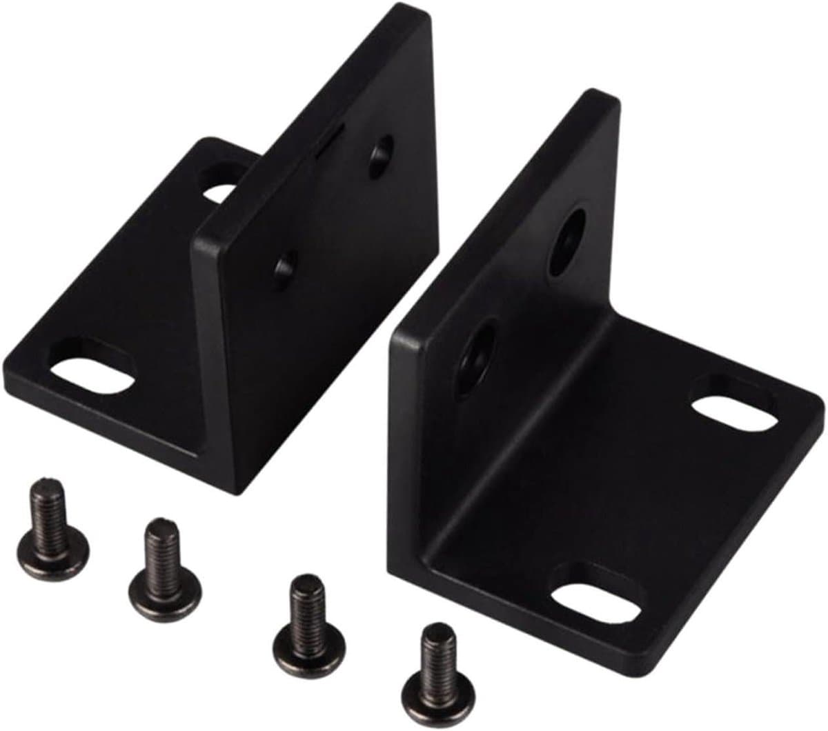 Hoekbeugel Set - Kastbevestiging - Geluidsapparatuur Monteren - Roestbestendig Plastic - 2 Stuks - Zwart