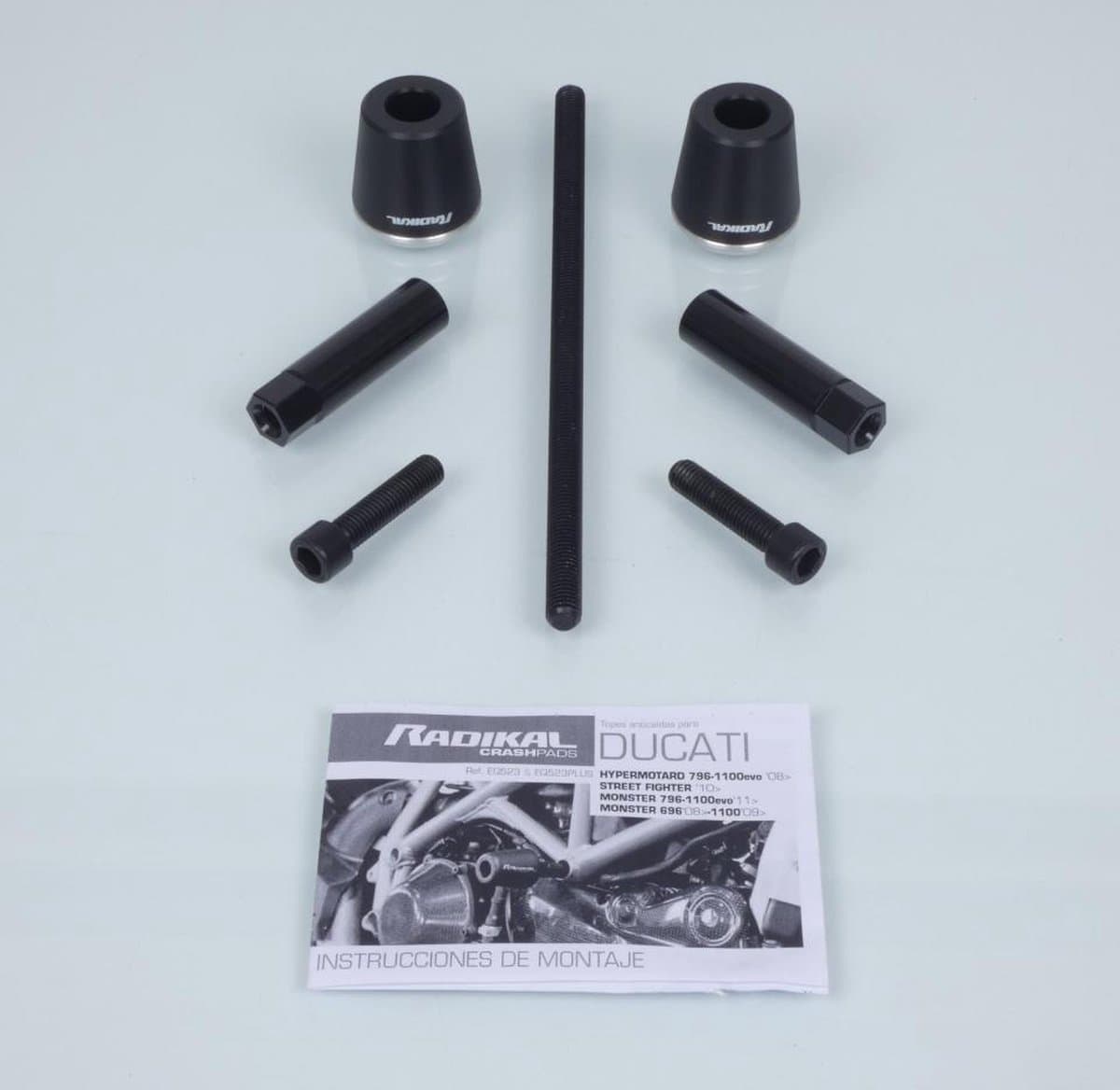 Tampon pare carter Radikal pour Moto Ducati 696 Monster Après 2008 EQ523PLUS Neuf