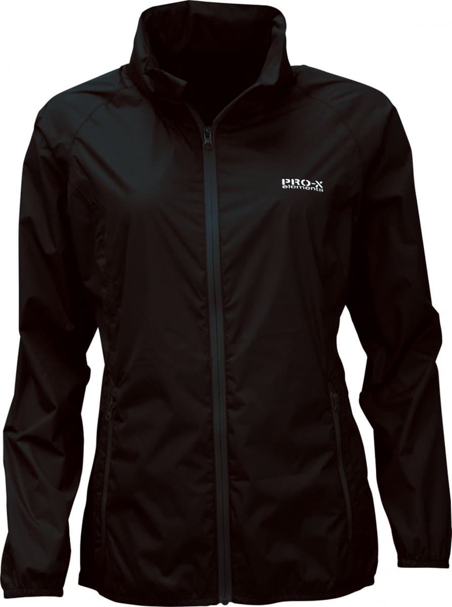Zwarte lichtgewicht dames regenjas Packable van Pro-X Elements 4XL