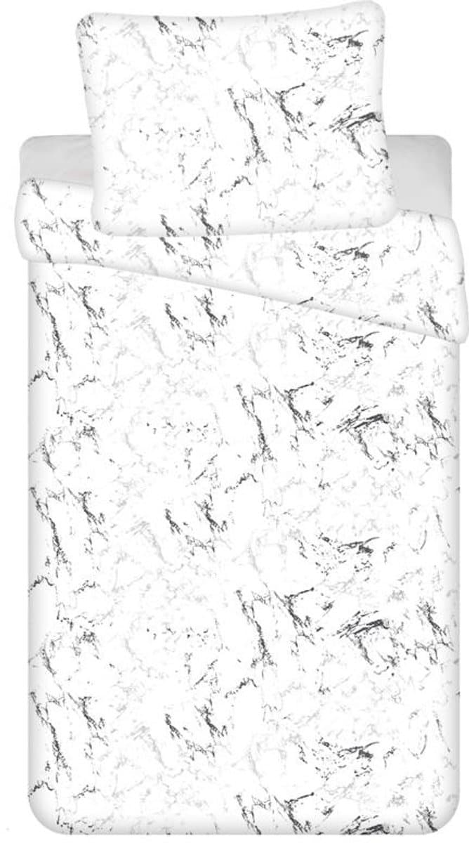 Marmer dekbedovertrek wit - 140 x 200 cm - microflanel