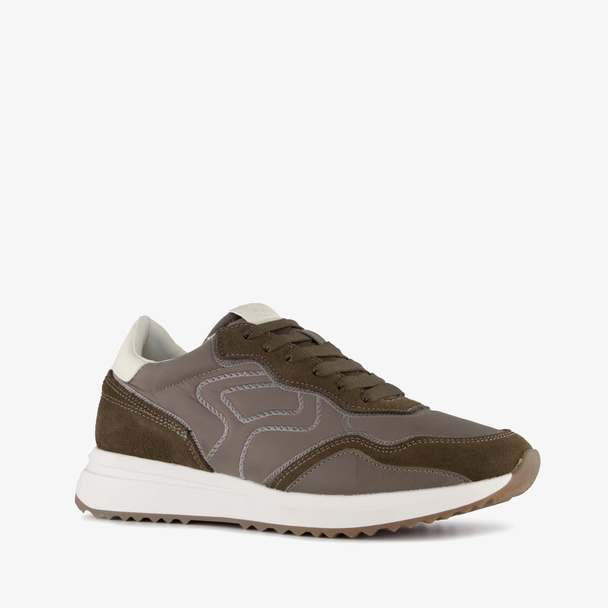 Hush Puppies suede dames sneakers kaki bruin - Maat 42 - Uitneembare zool