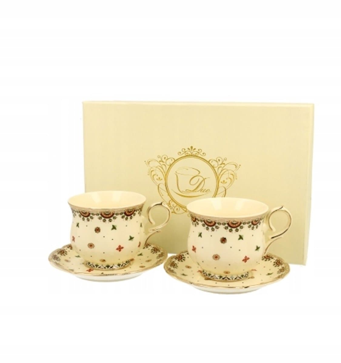Casablanca Espresso Kopjes met Schotels (2 stuks) - Ecru