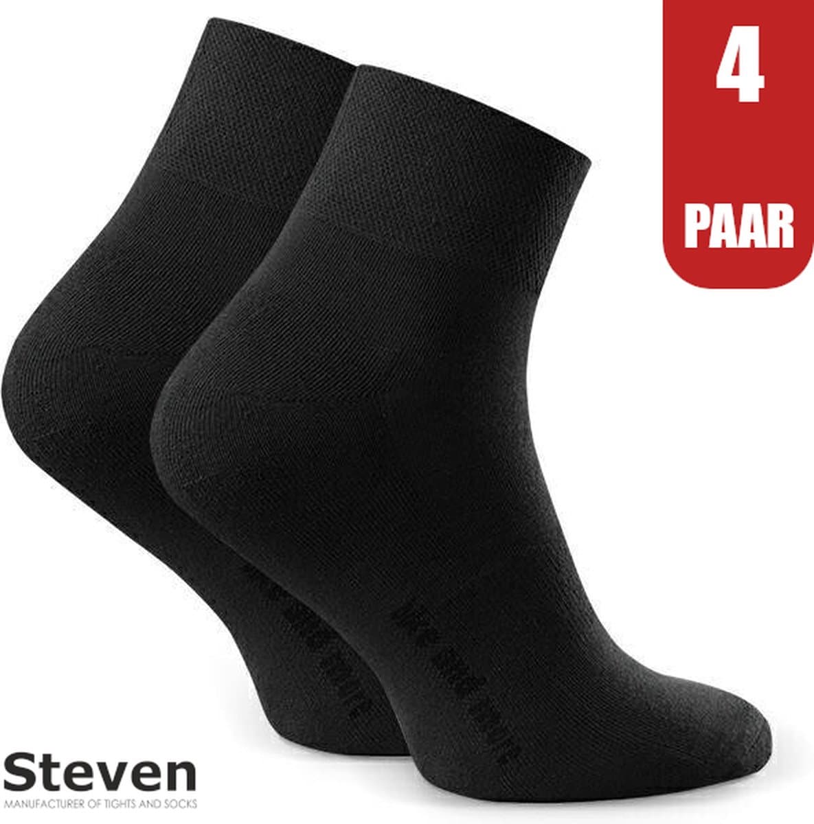 STEVEN Sport - Dames Sportsokken - Multipack 4 Paar - Maat 38-40 - Grafiet Grijs - Semi-Badstof - Anti Blaren - Ademend - Zweetabsorberend - Hardlopen Fitness Fietsen- Made in EU