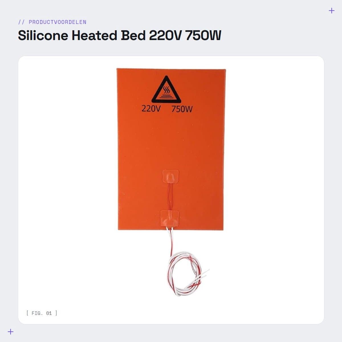 Silicone Heated Bed 220V 750W voor 3D Printers - Hoge Temperatuur Efficiëntie