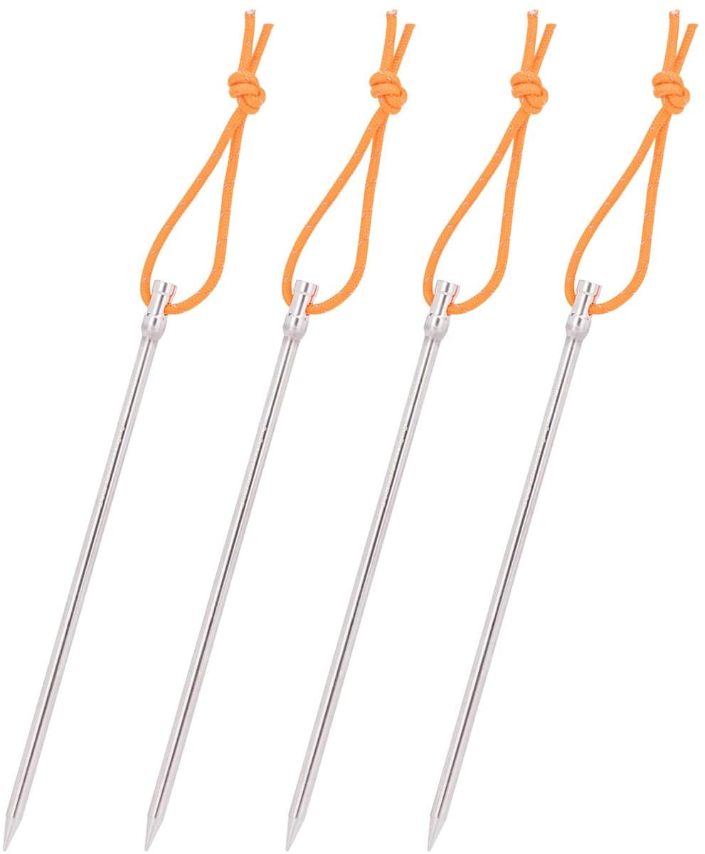 iBasingo 4 stks/partij Titanium Legering Tent Haringen 165Mm Ultralight Tent Stakes Heavy Duty Tent Nagels Outdoor Camping Luifel Grond Pins Tent Accessoires met Touw alleen 16 g/st Ti4005P