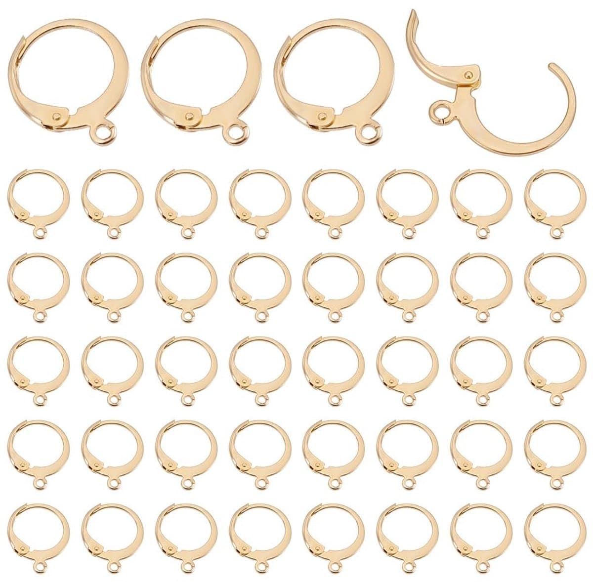 Dailygoods- Oorhaken 100 stuks - Roestvrij Staal 304 - Verguld - Hefboomsluiting - Franse Haken - Hypoallergeen - Perfect voor Sieraden - Oorbelhaken