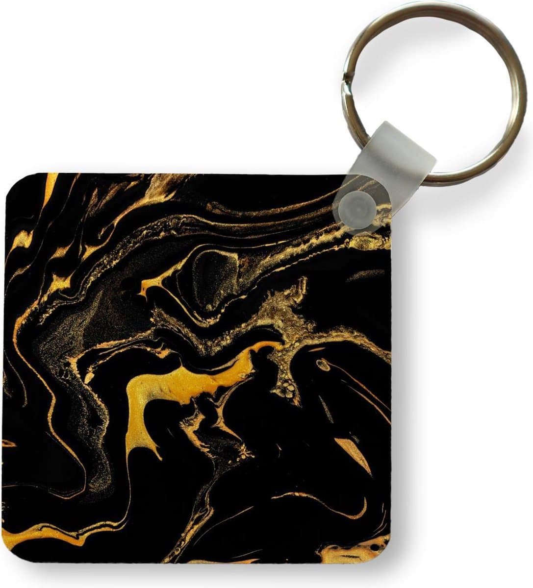 Sleutelhanger - Uitdeelcadeautjes - Patronen - Verf - Goud - Zwart - Plastic