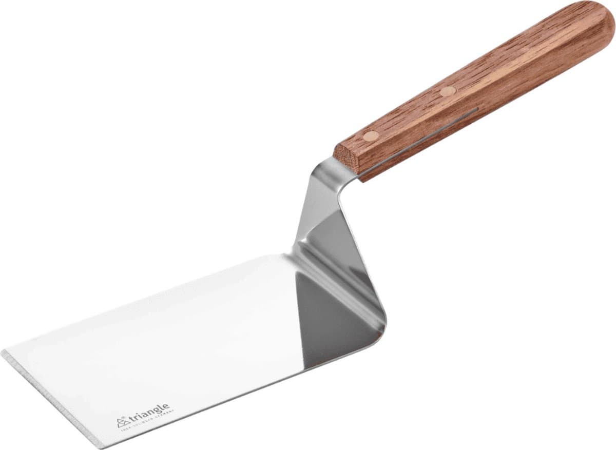 Triangle Plancha Spatel Extra Breed – 12 cm Lemmet – Multifunctioneel – Handgemaakt