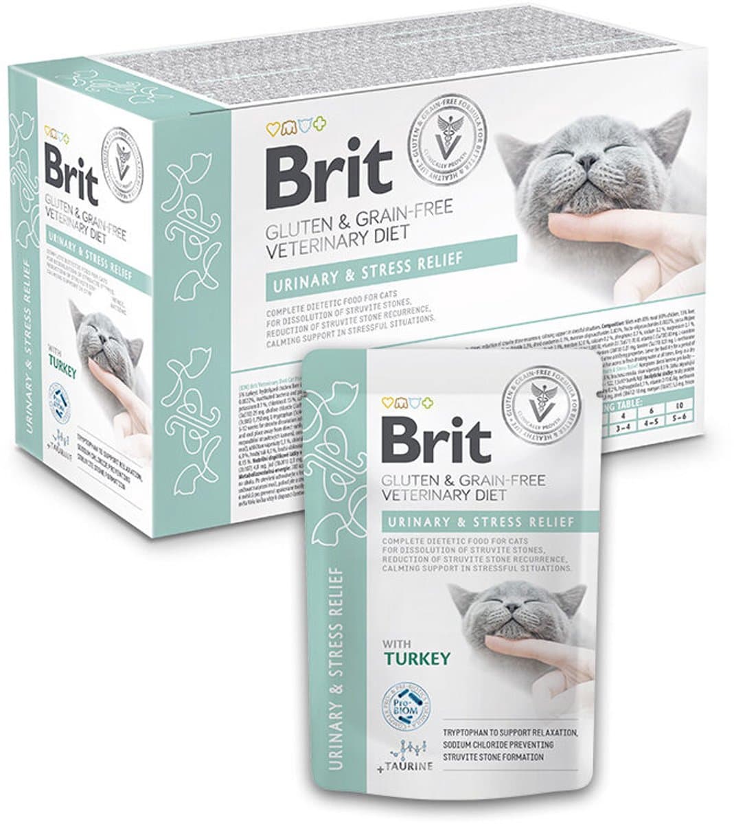 Brit Grain Free Veterinary Diet Urinary & Stress Relief Pouch - 12 x 85 gram