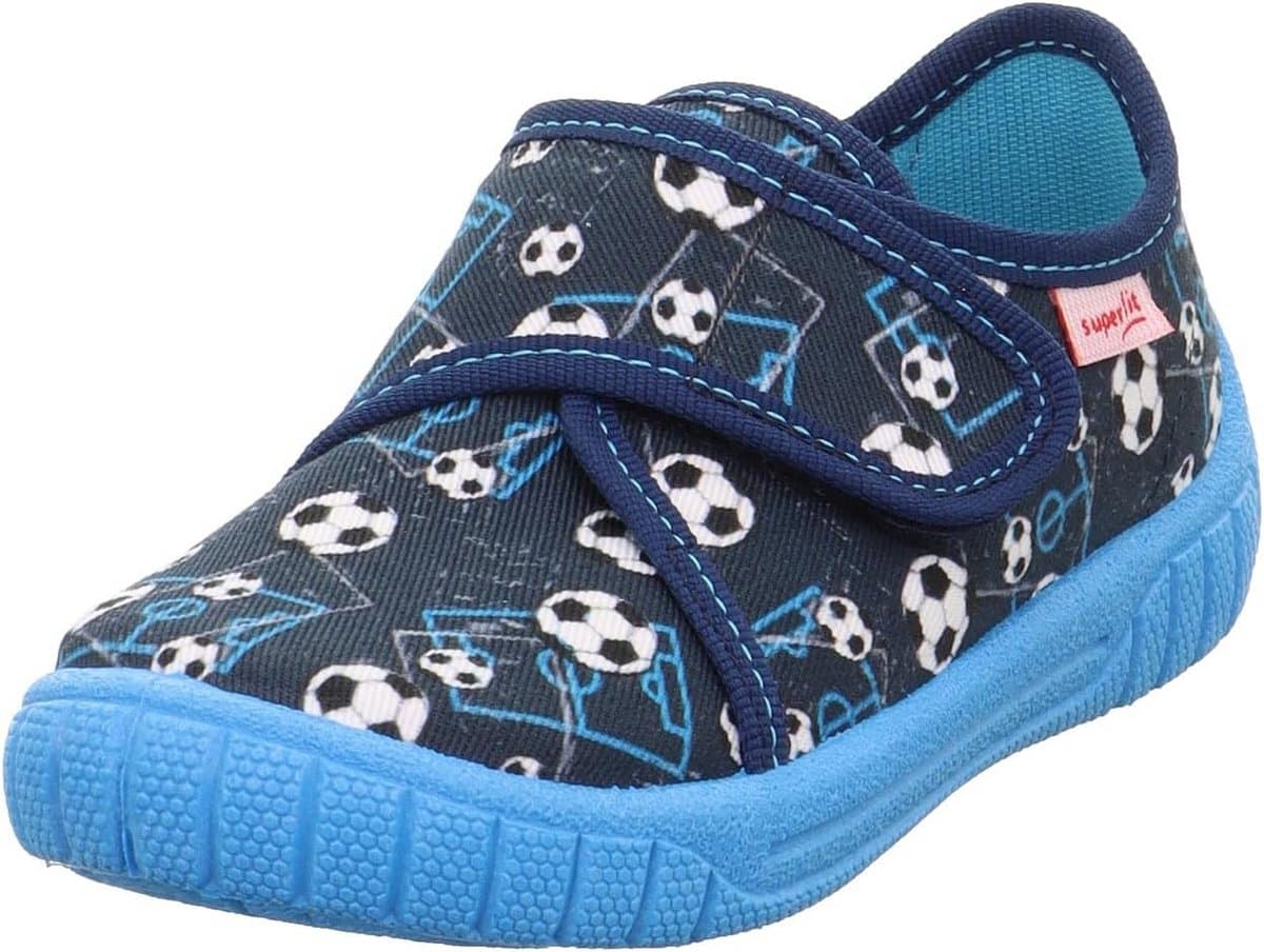 Kinderslippers met Voetbalprint en Klittenbandsluiting